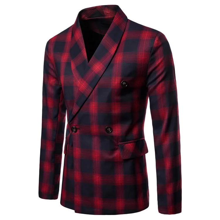 2019 для мужчин Мода темно плед костюм в полоску куртка джентльмен костюм Куртка Блейзер Smart повседневное