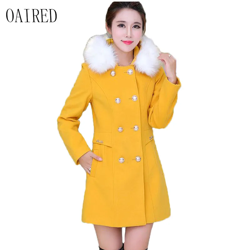 

OAIRED Autumn And Winter Woolen Coat Women 2019 New Fashion Winter Woolen Parka Women Clothing Long Slim Female Outerwear