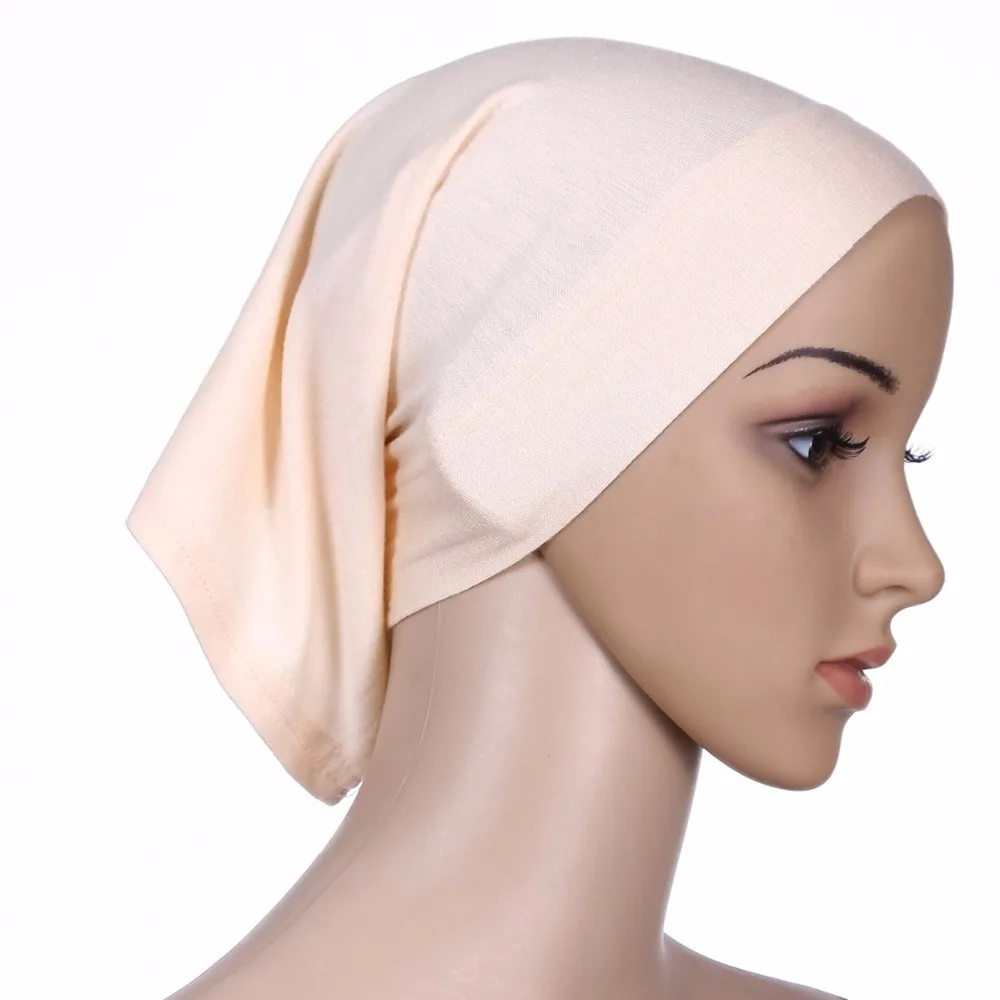 

Islamic Muslim Scarves Women's Head Scarf Cotton Underscarf Hijab Cover Headwrap Solid Bonnet Islamic Muslim Cover Head Scarf
