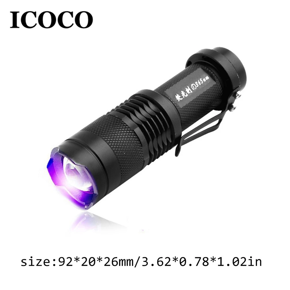 ICOCO УФ детектор Ультрафиолетовый светодиодный фонарик с подсветкой 395nm лампа для
