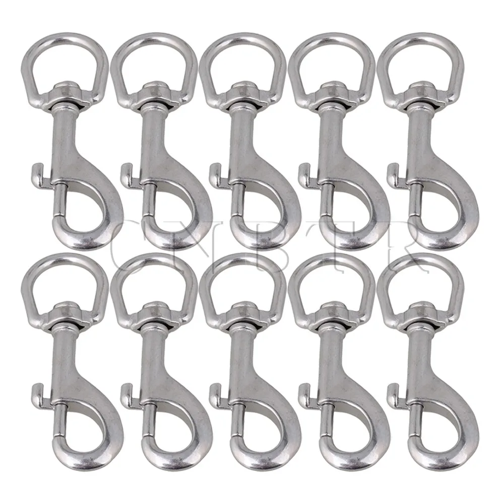 10xCNBTR 105mm 304 Stainless Steel Swivel Eye Bolt Snap Hook Round Swivel Silverin Hooks from