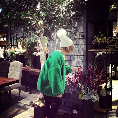 bleu Lâche Et En Royal Coréenne Veste noir Fausse Fourrure Cardigan vert Mode De Lapin Chaud Rouge Hiver fuchsia gris Épaissir 2018 blanc Rex Casual Automne Imitation zxSOgg
