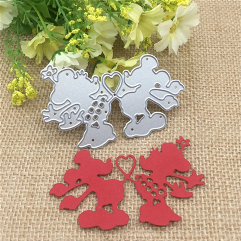 

Love heart cartoon mouse toy doll Metal Cutting Dies Stencil Scrapbooking Photo Album Card Paper Embossing Craft DIY