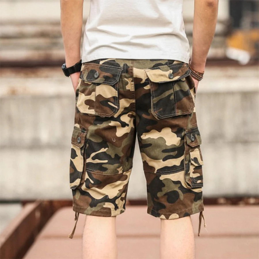 Military Cargo Shorts Men Hip Hop Baggy 