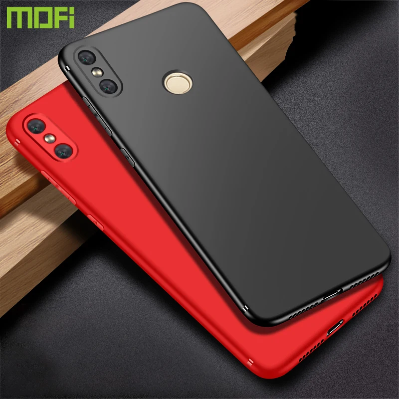 

For Xiaomi Redmi Note 6 Pro Case Hard Pc Soild Color Back Cover Mofi Redmi Note 6 Pro Case Cover Black Red Blue Redmi Note6 Pro