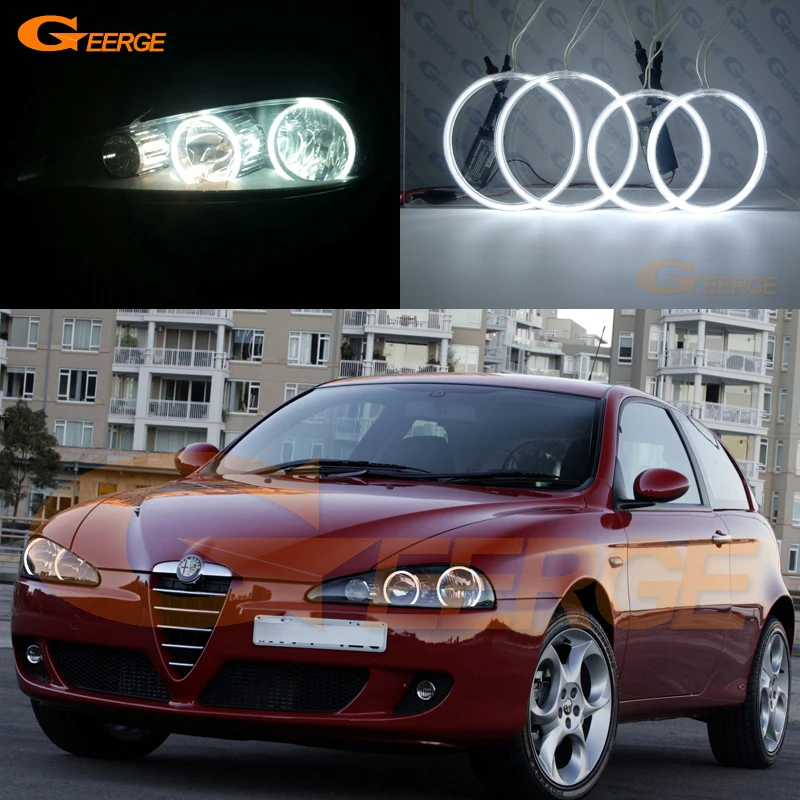 For Alfa Romeo 147 2005 2006 2007 2008 2009 2010 Excellent angel eyes Ultra bright illumination CCFL Angel Eyes kit Halo Ring for ford maverick 2005 2006 2007 excellent led angel eyes kit multi color ultra bright rgb led angel eyes halo rings
