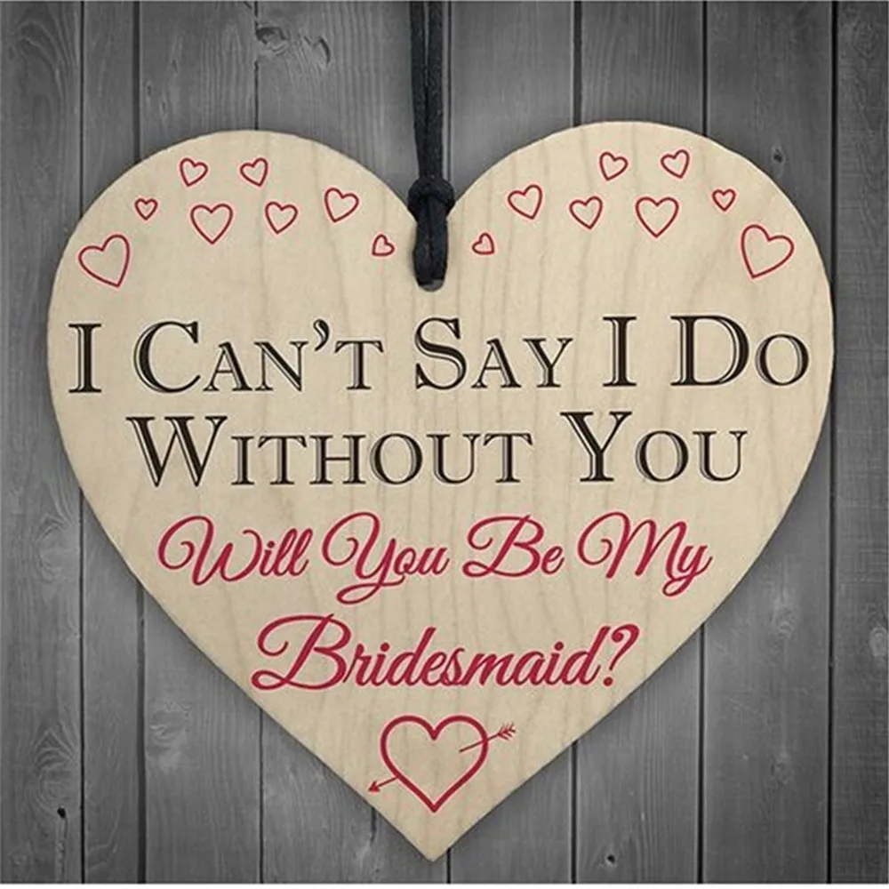 

Wooden Heart-shaped Wood Craft I can't say i do without you plaque sign Special Christmas Home DIY Tree Decoration Small Pendant