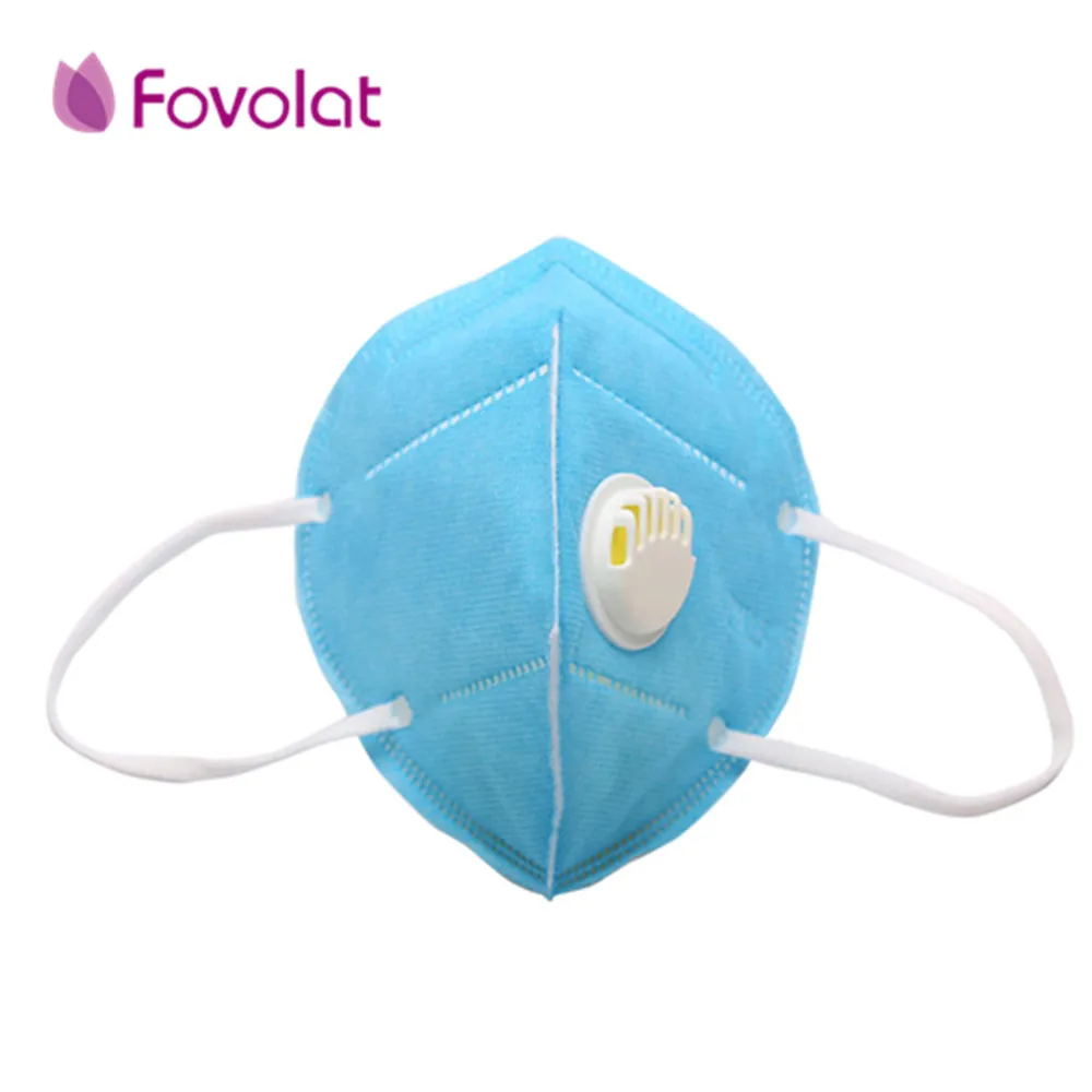 

5PCS Disposable Folding Protective Active Carbon Windproof Face Mask Anti-dust Anti-smog Non-woven Fabric Breathing Valve Mask