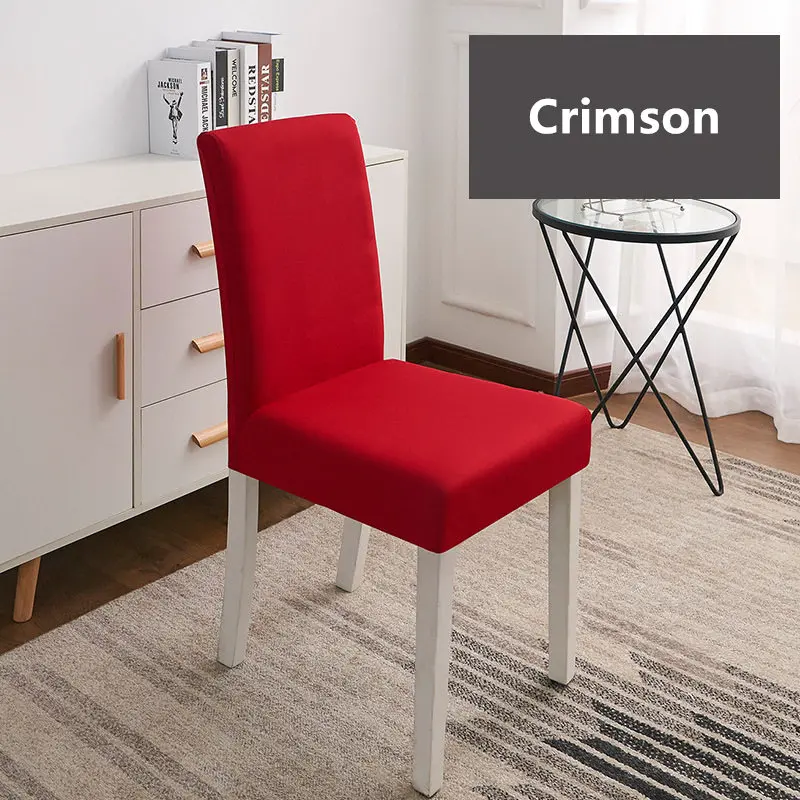 20 цветов чехол для кресла спандекс стрейч эластичные Чехлы сплошной цвет чехлы на стулья для столовой кухни свадьбы банкета отеля - Цвет: Crimson