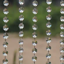Быстрая! 500 м/лот Великолепная кристально прозрачная стеклянная восьмиугольная гирлянда 14 мм для украшения свадебной вечеринки