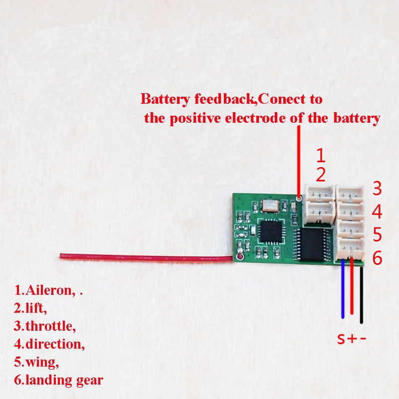 Мини 6-канальный микро-приемник 3,5 v-5,5 V 2400-2540 МГц rf модуль для модели RC лодка «Робокар Поли» Танк самолет Комплектующие для самостоятельной сборки