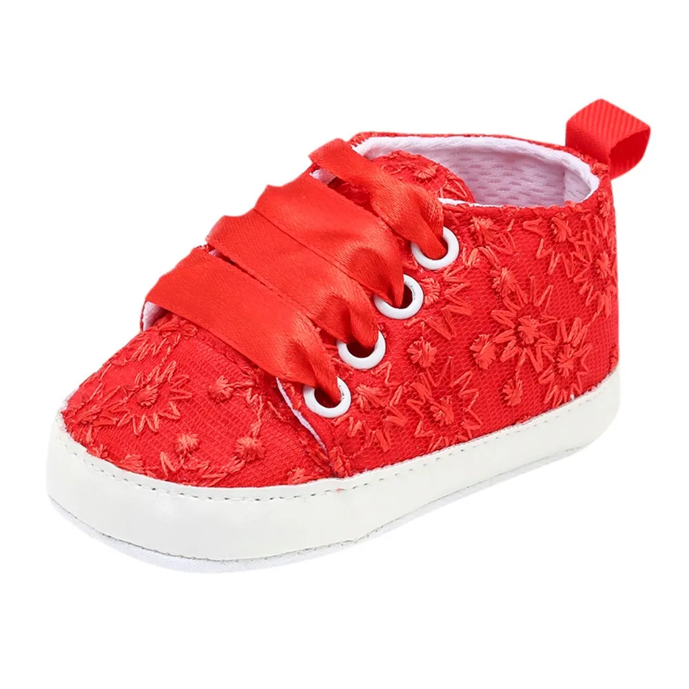 

Baby Girl Boy Shoes Kids Shoes Cute Soft Sole Casual Newborn Baby Girls Lace Floral Embroidery Solid Shoes