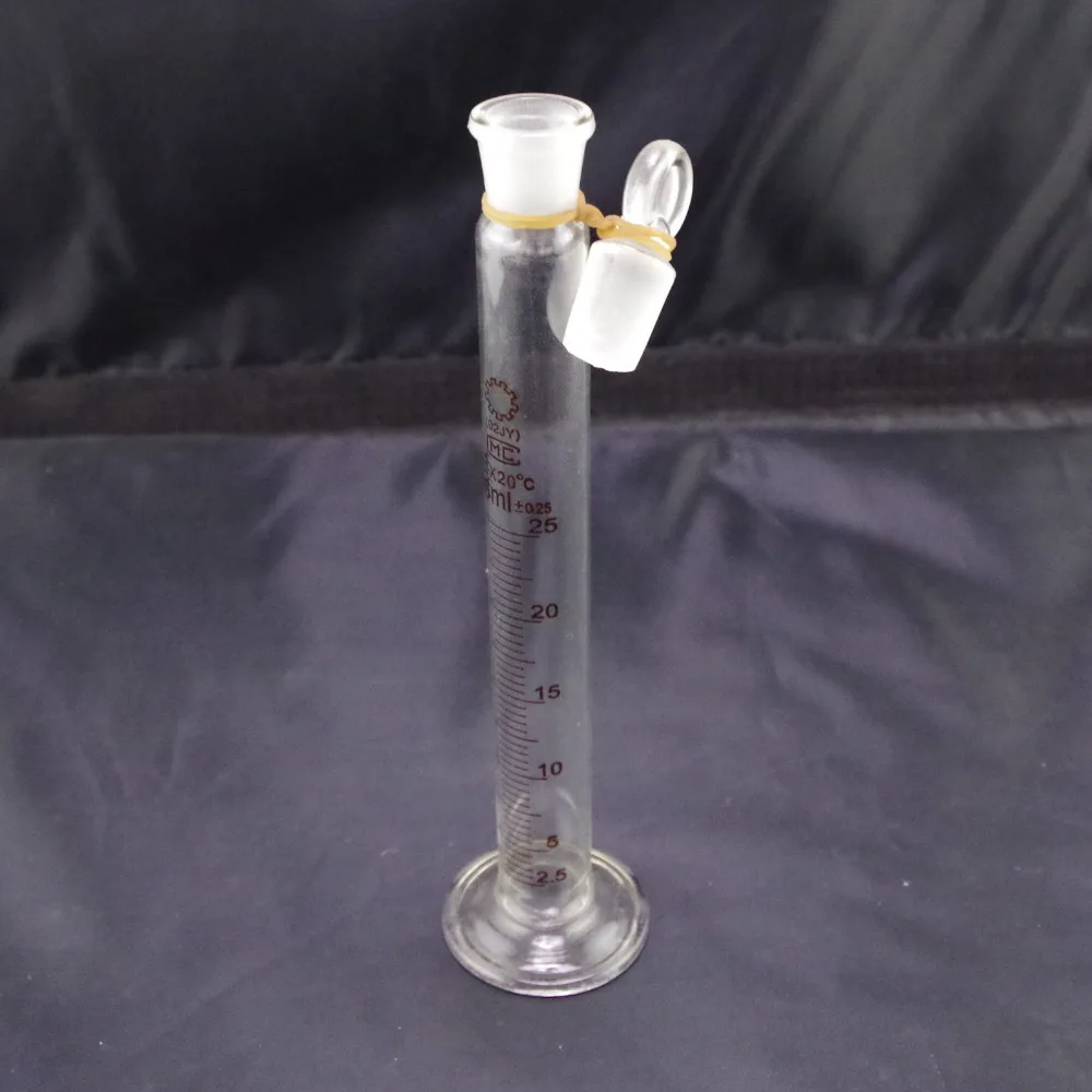 25ml graduated cylinder with stopper measuring lab glass each bid for