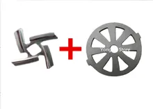 2pcs Genuine Meat grinder vitek spare parts meat knife meat grinder plate net knife meat grinder parts For sausage production 2pcs Genuine Meat grinder vitek spare parts meat knife meat grinder plate net knife meat grinder parts For sausage production