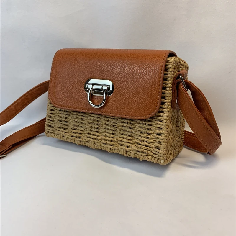 

Fashion New Mulit Style Straw Handbags Rattan Bag Handmade Woven Crossbody Bag Women Vintage Summer Shoulder Bag Small Flap