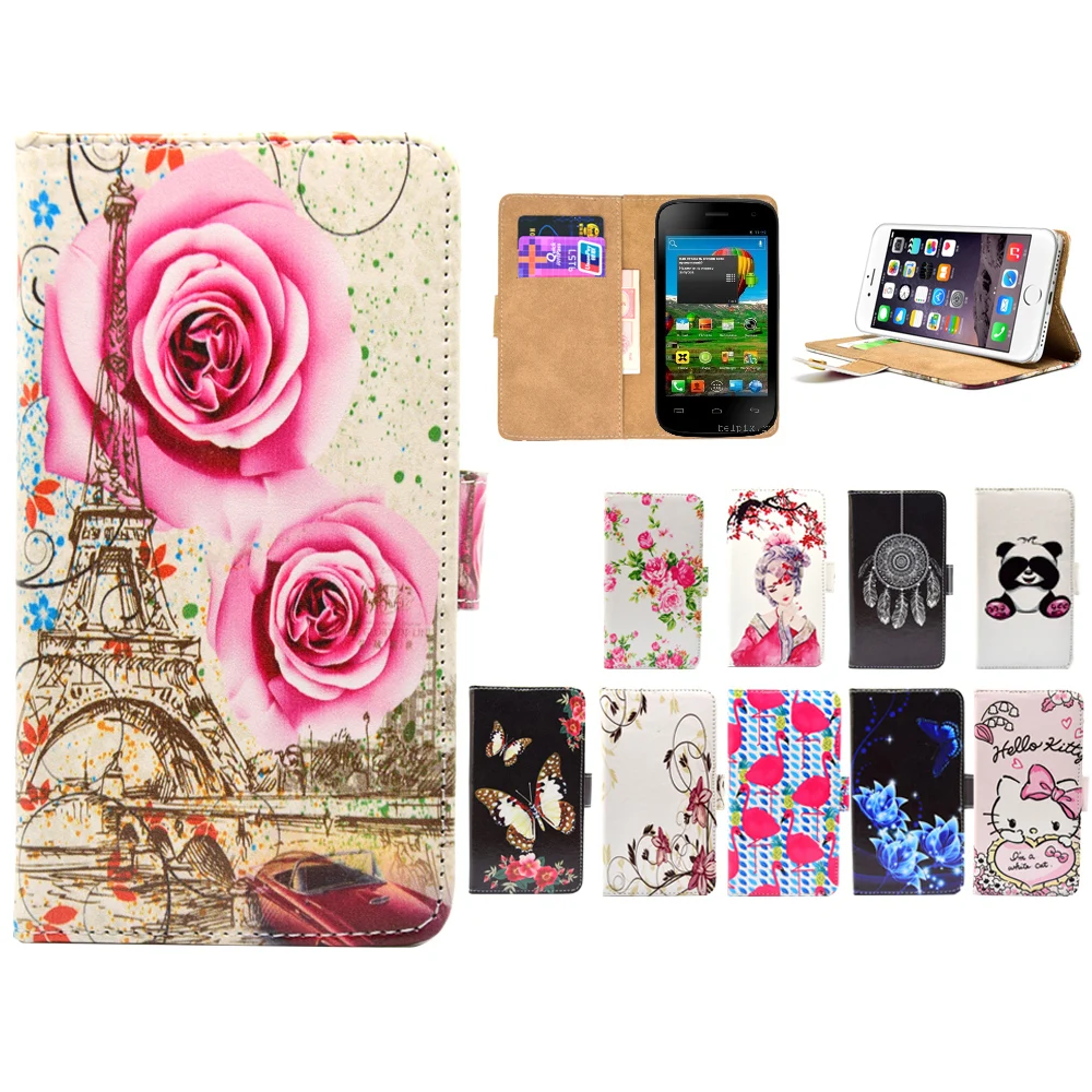 

LIHAIJUN 3C Higt quality Cartoon Flip pu leather Phone Cases Cover For Fly IQ445 Genius IQ446 Magic IQ448 Chic