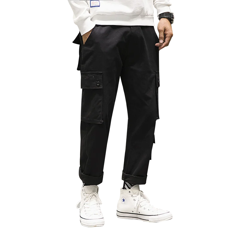 2019 Promotion Only Today Cargo Pants For Men Black Multi-pocket Fashion Japanese Designer Cool Classic Homme Pants Trousers