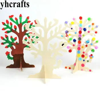 

2PCS/LOT,19 x 21.5cm DIY & Paint unfinished wood tree,Drawing toys,Early educational toy Kindergarten arts Creative fancy toy