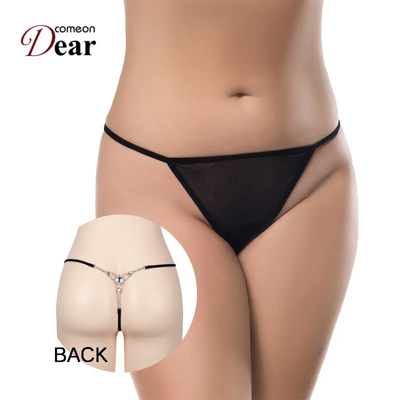 

Comeondear Sexy Panties Women G String Transparent Panties Plus Size Tangas Women Sexy String Erotic Women With Diamond PB5019
