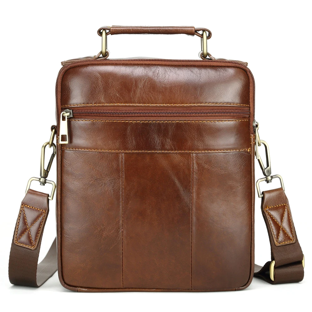Meigardass Genuine Leather Men's Messenger Bags Casual Shoulder Bags Mens Travel Crossbody Bag Tote Purse Office iPad Handbags