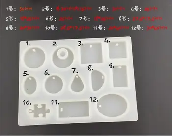 

DIY jewelry tool Silicone mould round oval square rectangular drop pendant mold with a hole handmade craft decoration mold
