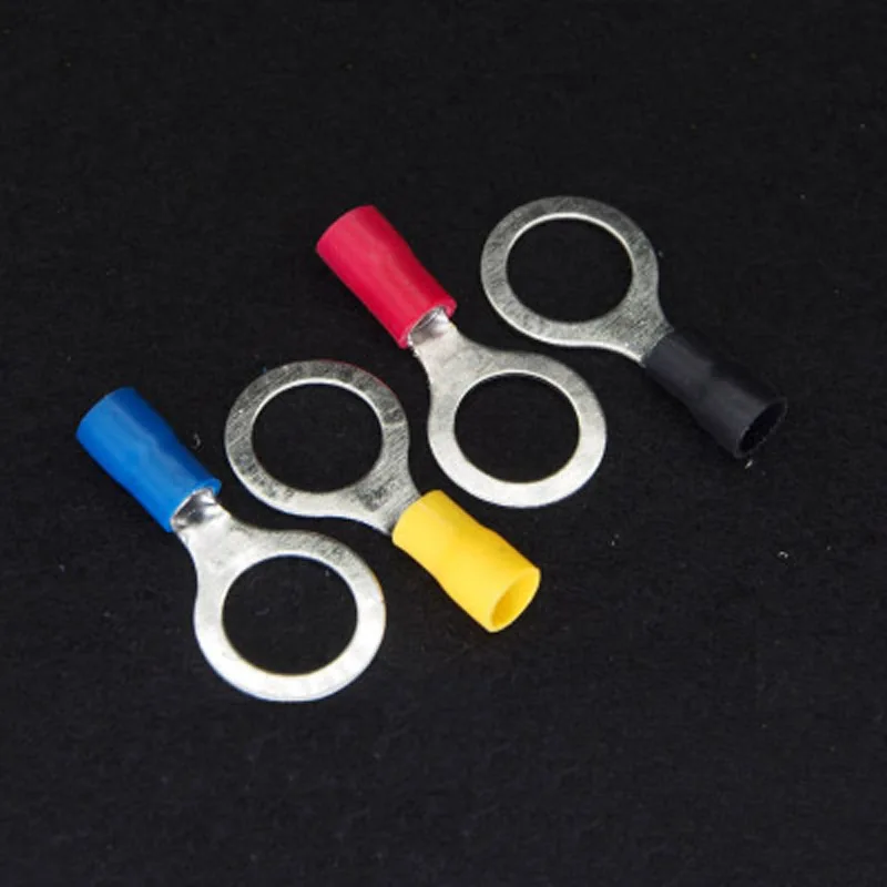 

10PCS RV1.25-3.2/4/5/6/8/10/12 Ring Crimp Insulation Terminal Block O-Shaped 22-16AWG 0.25-1.65mm^2 Crimp terminals