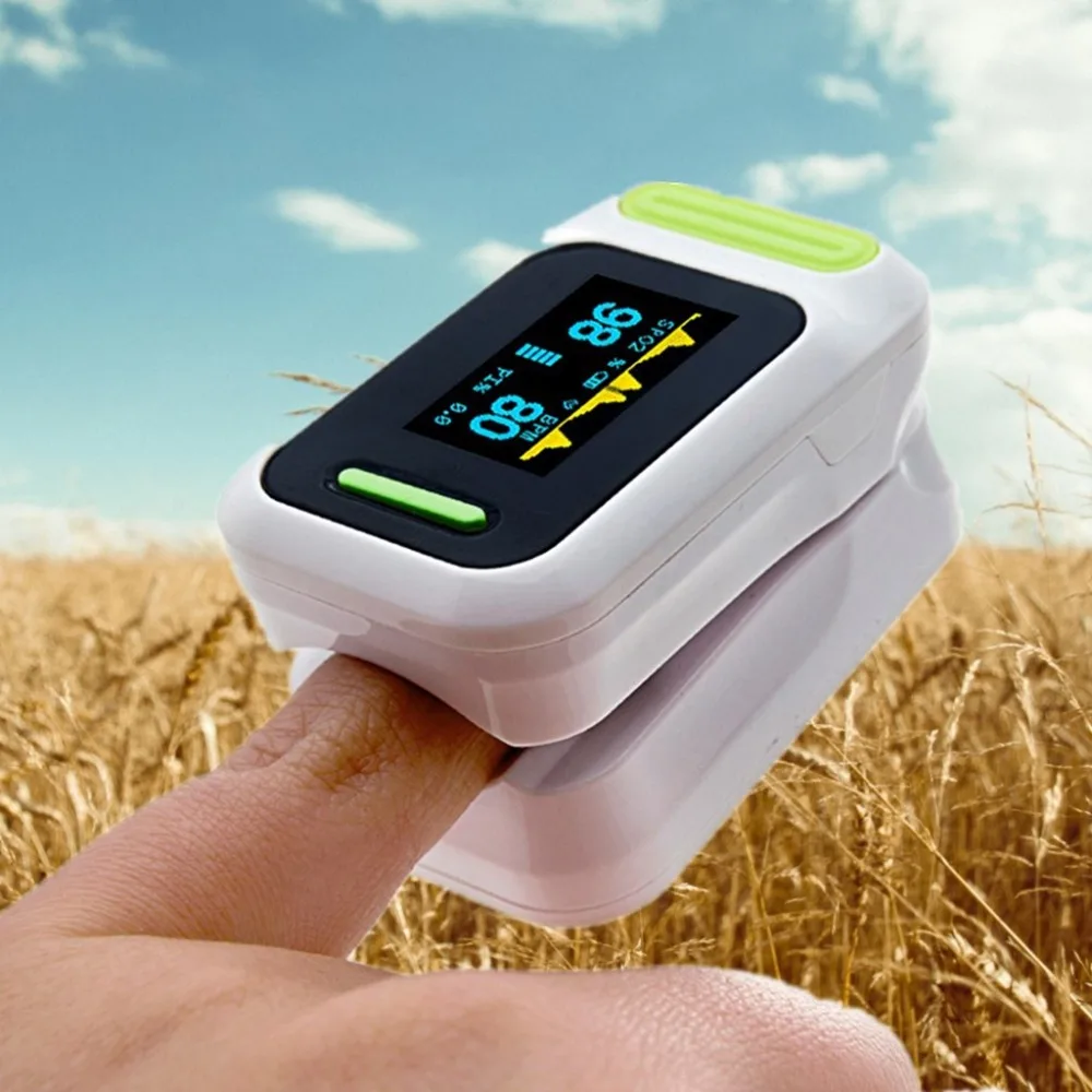 

Finger Pulse Fingertip Oled Oximeter SPO2 PR PI RR Blood Oxygen With Respiratory Rate Oximetro De Pulsioximetro Dedo with case