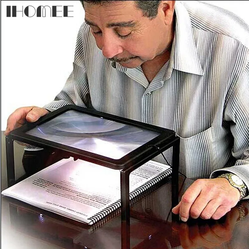 

LED Reading Helper Magnifier Desktop Light Table Lamp Rotate Practical For Old People Parents Gifts Magnifying Tool Gadget 25Z15