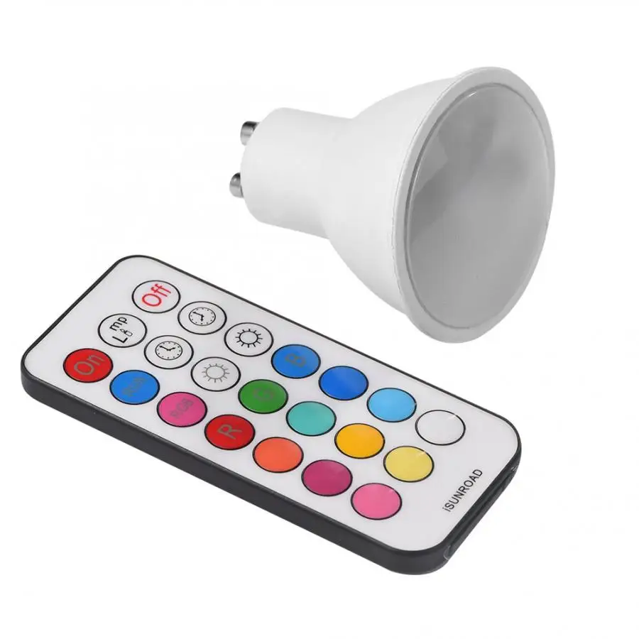 

3W LED RGBW Light Bulb GU5.3 / GU10 Remote Control Spotlight Lamp Home Party Decor AC85V-265V led lamp e14