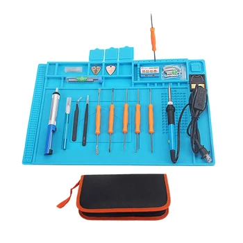 

Musical Instrument Repair Kit Anti-Static Insulation Silicone Soldering Mat Heat-Resistant Magnetic Welding Pad For Musical In