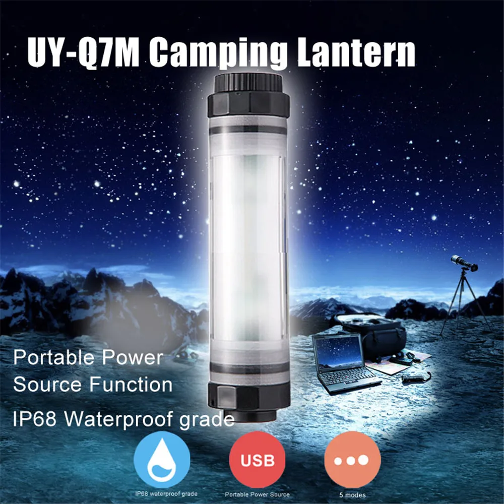 

UY-Q7M 4 Mode Waterproof Mini LED Camping Lamp Light 2600mAh Powerbank for outdoor activities