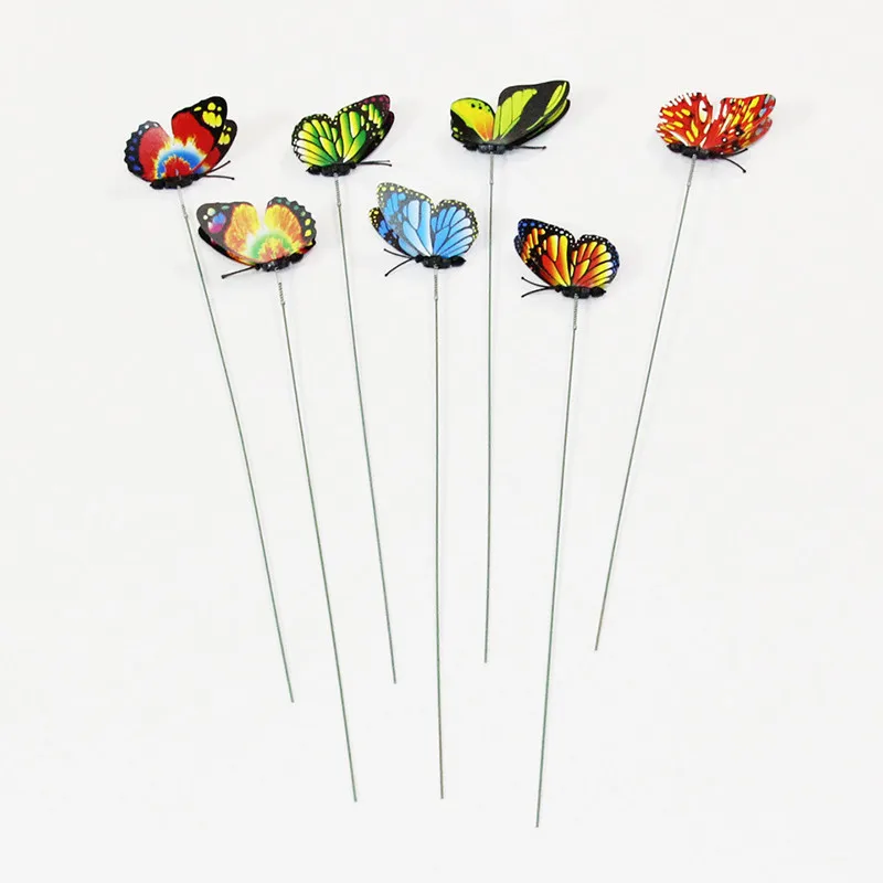 50 шт/партия имитирующие бабочки Искусственные бабочки садовые украшения для сада двора украшения для растений поддельные бабочки случайный