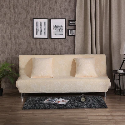 Все-чехол без подлокотника, чехол для дивана, толстый нескользящий простой раскладной диван-кровать, все включено, чехол для дивана - Цвет: beige