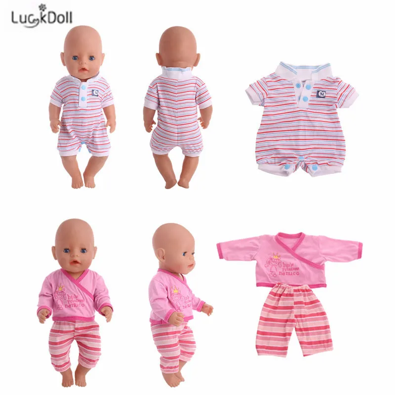 

Luckdoll spring and summer cotton cute pajamas for 18-inch or 43-cm doll accessories to send children's birthday best gift