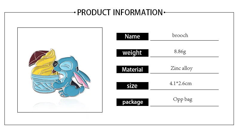 Лило и Стич эмалированные булавки, брошь, милый Стич, есть мороженое, значок, броши для женщин, мужчин, детей, рождественский подарок, ювелирные изделия