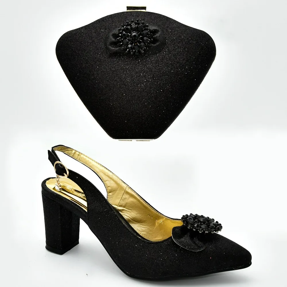 

Lady sandals shoes with clutches bag free ship italian shoes and bags in black color with size 37 to 42 shoes bags set SB8379-1