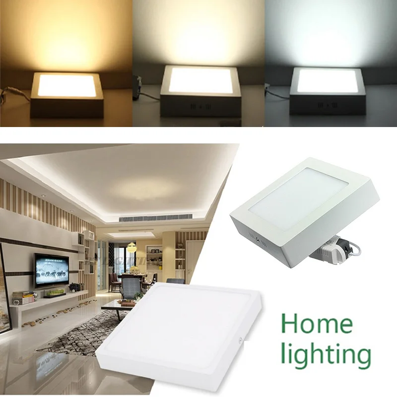 

6W 12W 18W LED Square Panel Light Surface Mounted led ceiling light AC 85-265V lampada Nonporous down recessed LED ceiling light