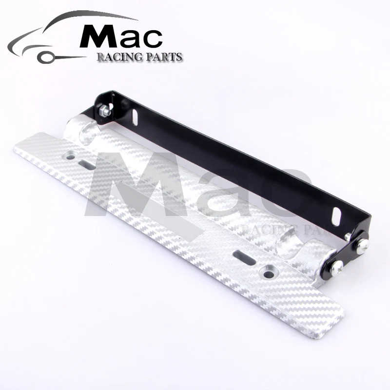 

universal auto carbon fiber style adjustable number plate car License plate frame red/silver/blue/gold