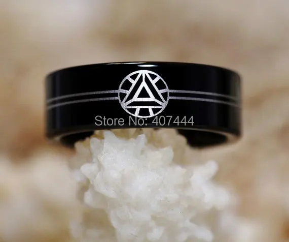 

Free Shipping USA UK Canada Russia Brazil Hot Sales 8MM Black Pipe Arc Reactor Tony Stark Men's Bridal Tungsten Wedding Rings