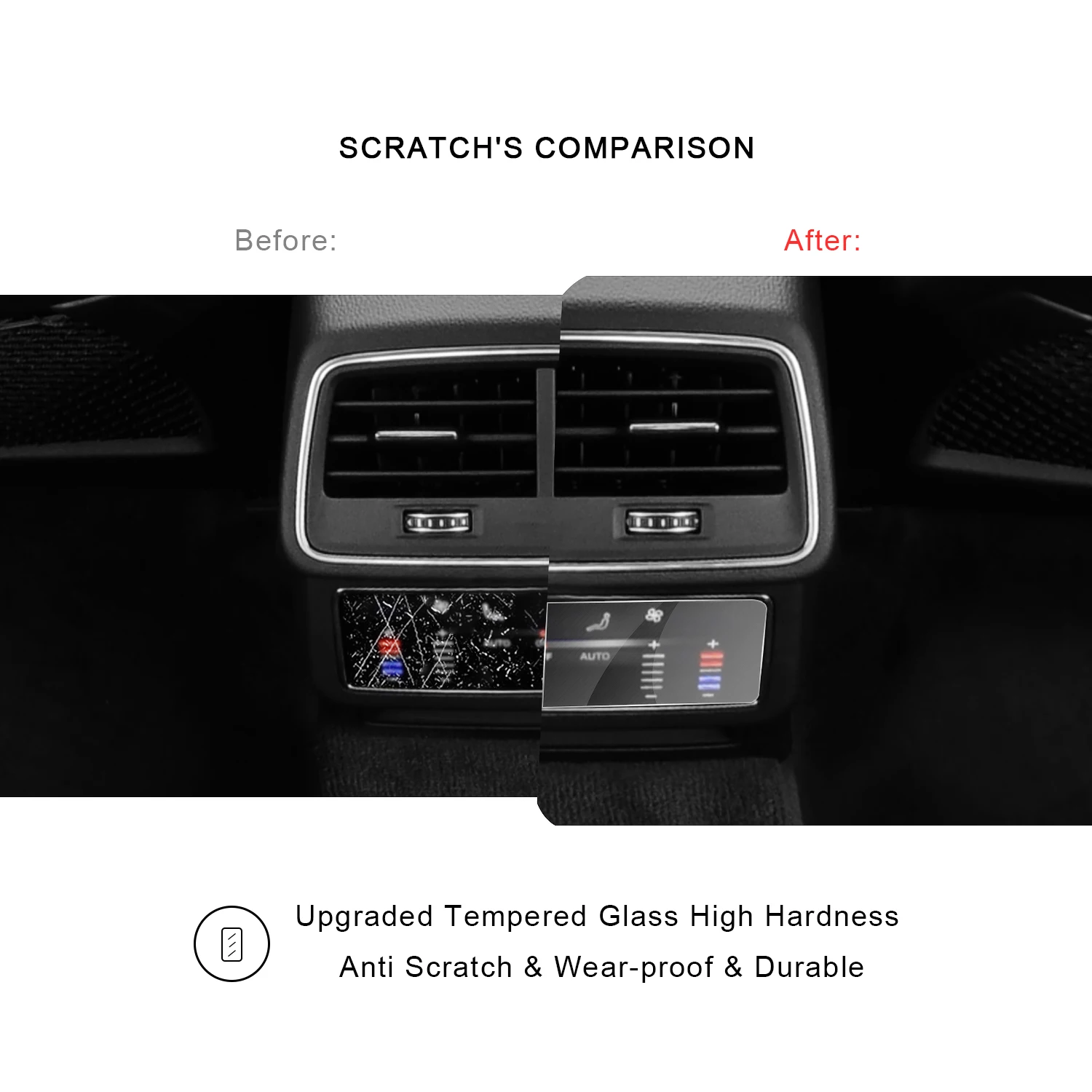 RUIYA Защита экрана для Audi A6 A7 Q8 задний кондиционер экран, твердость 9H Закаленное стекло Защитная пленка для экрана