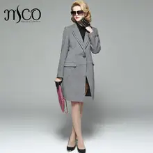 2016 Elegant Double Lapel Tailored Pea Coats Winter 50% Wool Blend Women Classic Midi Coat Long Jacket High Quality Overcoat
