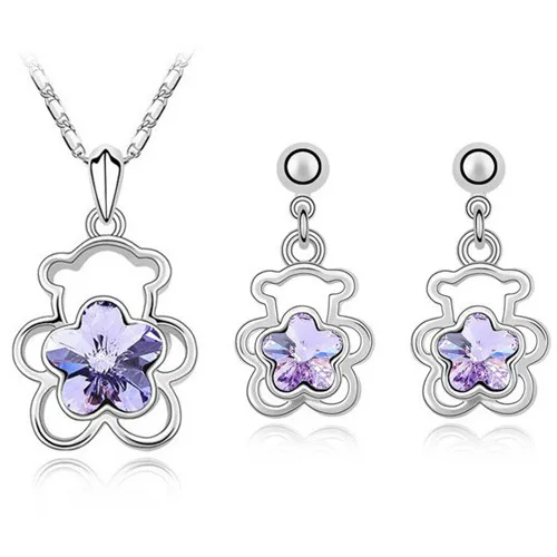 Комплект из колье и серёг с кристаллами|necklace earrings jewelry set|fashion setjewelry sets |