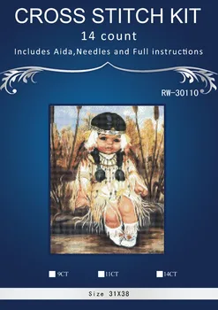 

RW-30110 girl Cross Stitch Cartoon Cross Stitch 14CT Cross-Stitch Kit Handmade Embroidery Needlework