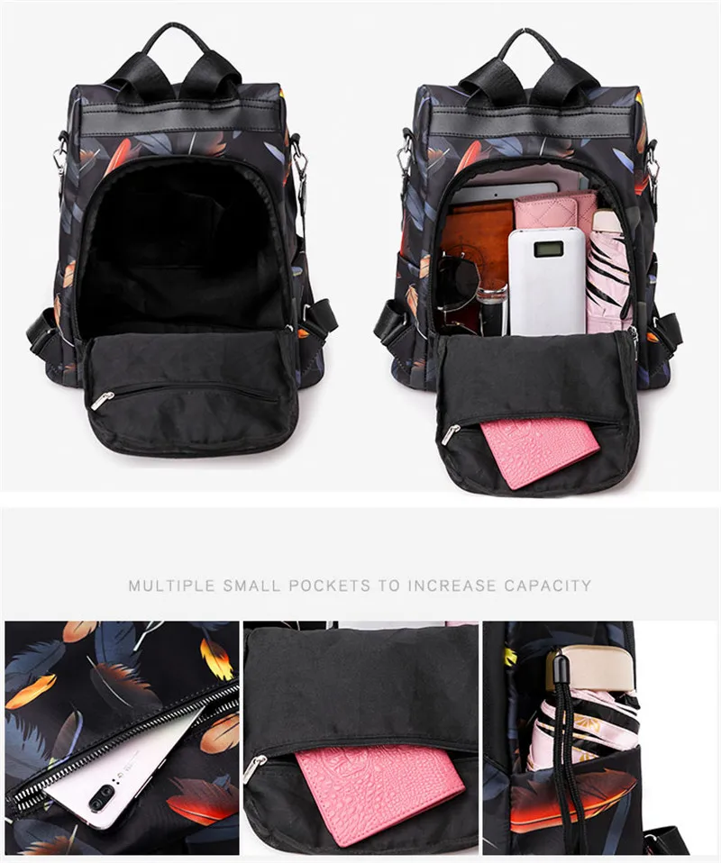Водонепроницаемый рюкзак в стиле Оксфорд для женщин печати школы Shoulderbags обувь девочек повседневное милый кот кисточкой большой ёмкость дорожные сумки