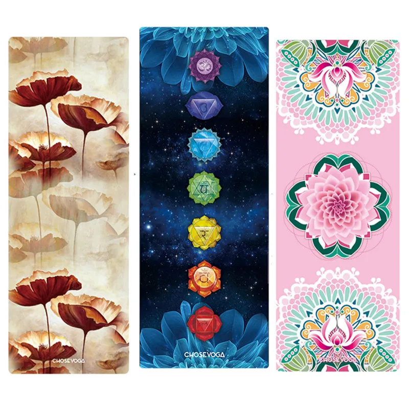 

Colorful Series Hot Yoga Mat Natural Rubber 183*66cm*1.5mm Eco-friendly Anti-slip Travel Yoga Exercise Mat Pilates Fitness Mat
