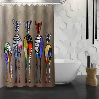 

New Zebra Custom Shower Curtain Waterproof Fabric Bath Curtain for Bathroom WJY1.17