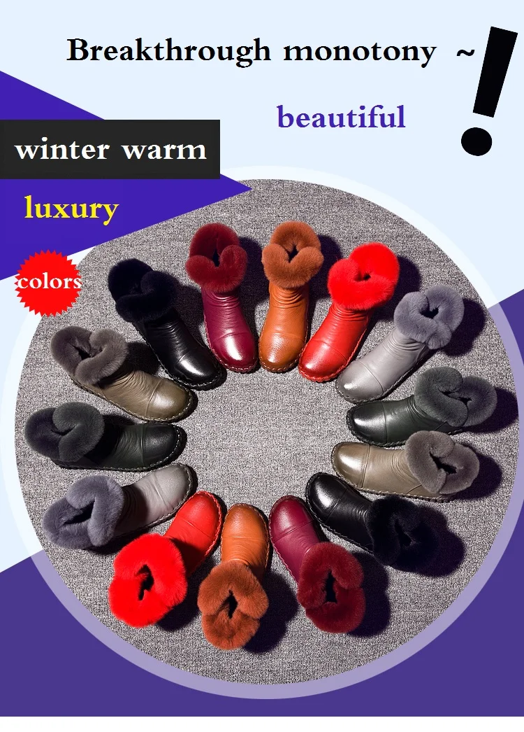 DRKANOL/зимние сапоги ручной работы из натуральной кожи; женская зимняя теплая обувь; модные повседневные женские ботильоны на плоской подошве, на молнии, с кроличьим мехом