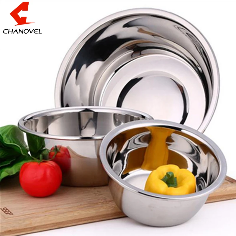 

CHANOVEL Multifunctional Stainless Steel Mixing Bowls Dough Cake Icecream Mixing Bowl Egg Beating Pan Baking Tool