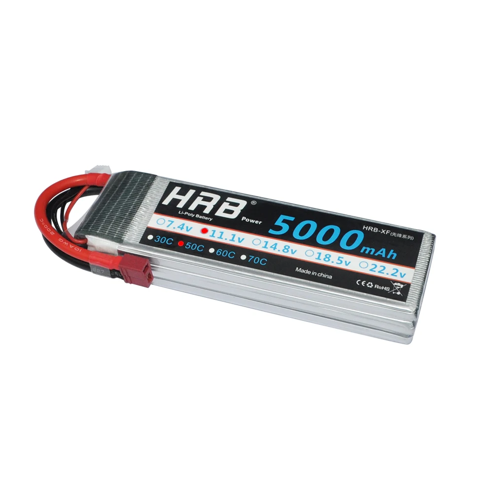 HRB RC Lipo батарея 2S 3S 4S 5S 6S 7 4 V 11 1 14 8 18 5 22 2 5000mAh 50C 100C для FPV 450 500 AKKU Drone|22.2v 5000mah|lipo batteryrc lipo