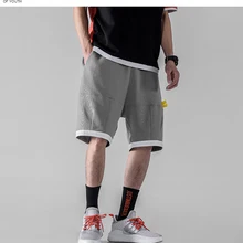 Мужские шорты в повседневном стиле, летние свободные модные уличные шаровары с эластичной резинкой на талии в стиле хип-хоп, спортивные штаны для бега, пляжные шорты